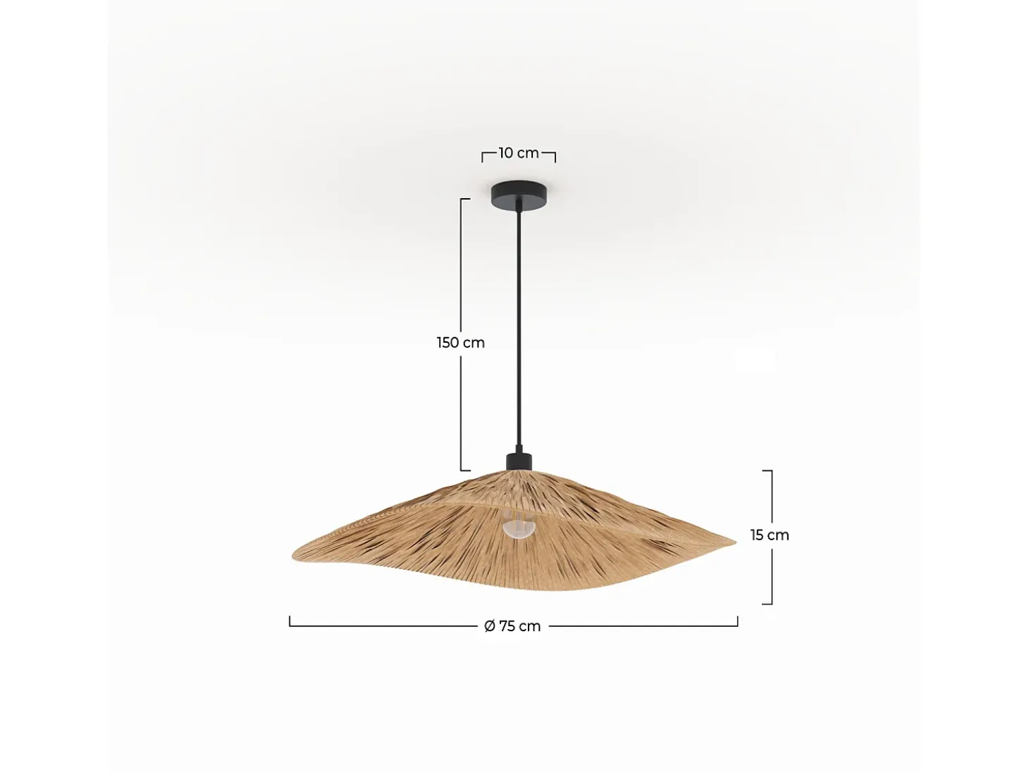 Pantalla redonda de rafia 75 cm - Stellaire
