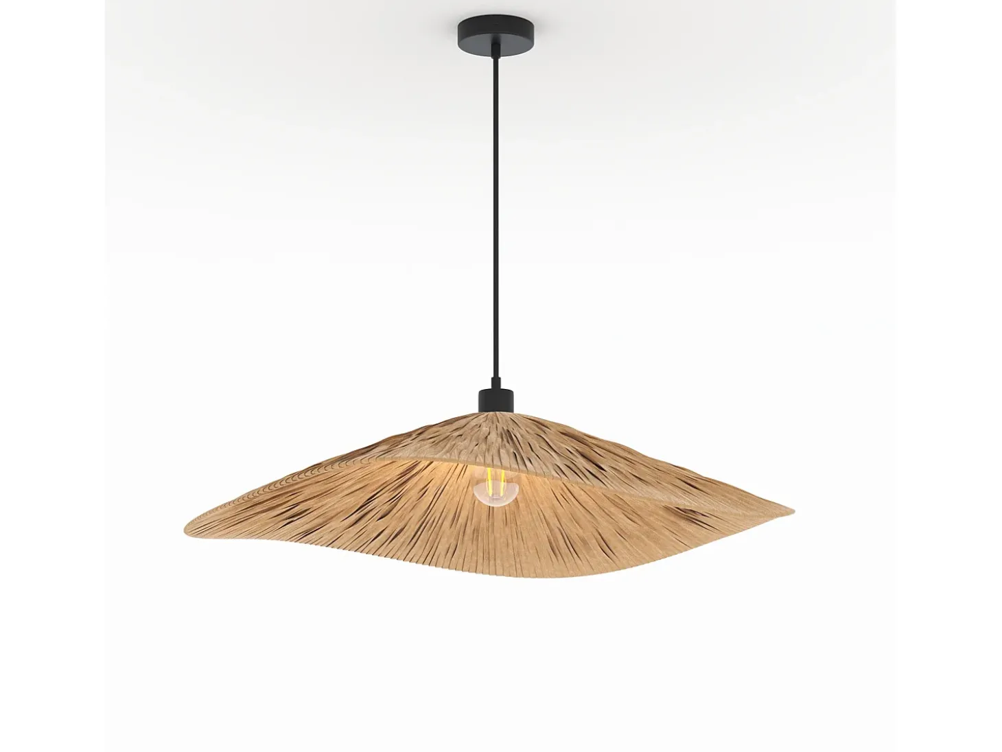 Pantalla redonda de rafia 75 cm - Stellaire