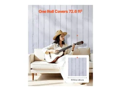 Papel Pintado Adhesivo de Pared SucceBuy, 45 cm x 15 m, Rollo Papel Pintado Autoadhesivo en Vinilo, Motivo Textura Madera Blanca, Impermeable