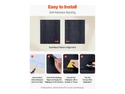 Papel Pintado Adhesivo de Pared SucceBuy, 40 cm x 10 m, Rollo Papel Pintado Autoadhesivo Vinilo, Motivo Textura Agrietada Negra, para Revestimiento de Pared