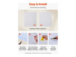 Papel Pintado Adhesivo de Pared SucceBuy, 45 cm x 10 m, Rollo Papel Pintado Autoadhesivo en Vinilo, Motivo Textura Madera Blanca, para Revestimiento de Pared