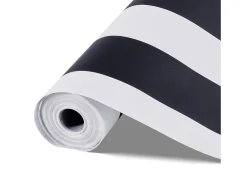 Papel Pintado Adhesivo de Pared SucceBuy, 45 cm x 15 m, Rollo Papel Pintado Autoadhesivo Vinilo, Motivo Geométrico Moderno Negro Blanco, Estanco