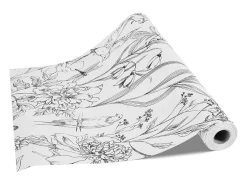 Papel Pintado Adhesivo de Pared SucceBuy, 45 cm x 10 m, Rollo Papel Pintado Autoadhesivo Vinilo, Motif Floral Botánico Blanco, Impermeable