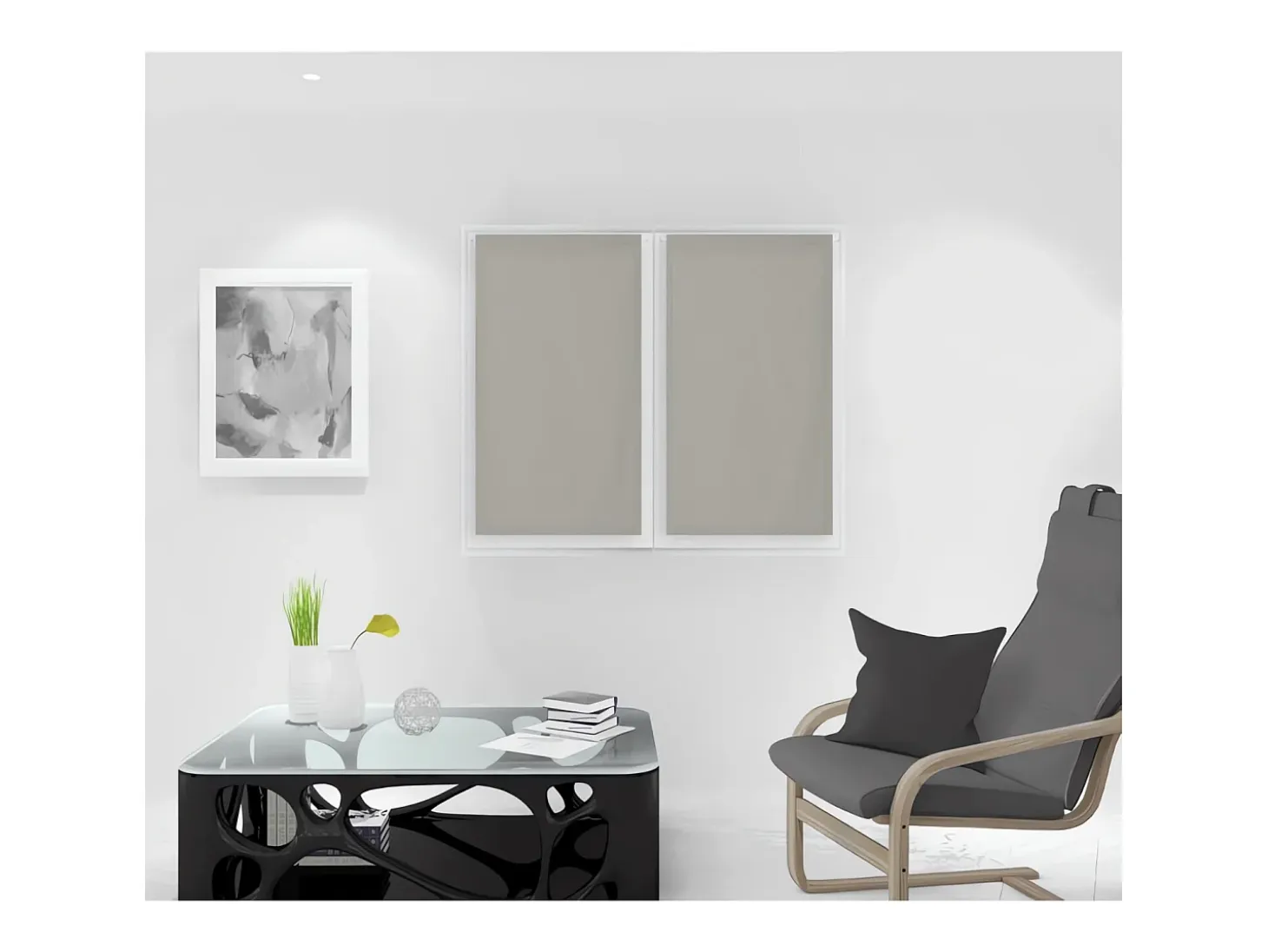 Par de visillos 45x90 cm NOEMIE taupe, por Soleil d'Ocre