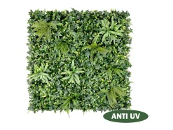 Pared vegetal sintética verde, protección anti-UV, pack de 1m², DELVIN