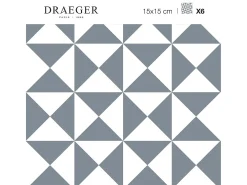 Pegatinas de azulejos 15 X 15 cm - Triángulos gris y blanco