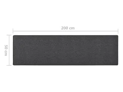 Pelle Alfombra de pasillo gris antracita 50x200 cm