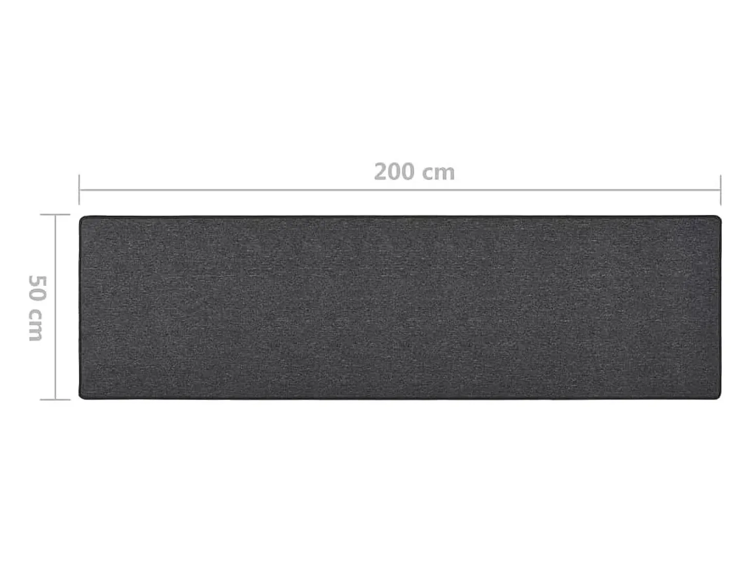 Pelle Alfombra de pasillo gris antracita 50x200 cm