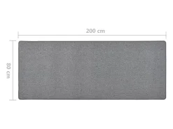 Pelle Alfombra de pasillo gris oscuro 80x200 cm