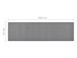 Pelle Alfombra de pasillo gris oscuro 80x300 cm