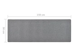 Pelle Alfombra de pasillo gris oscuro 50x150 cm