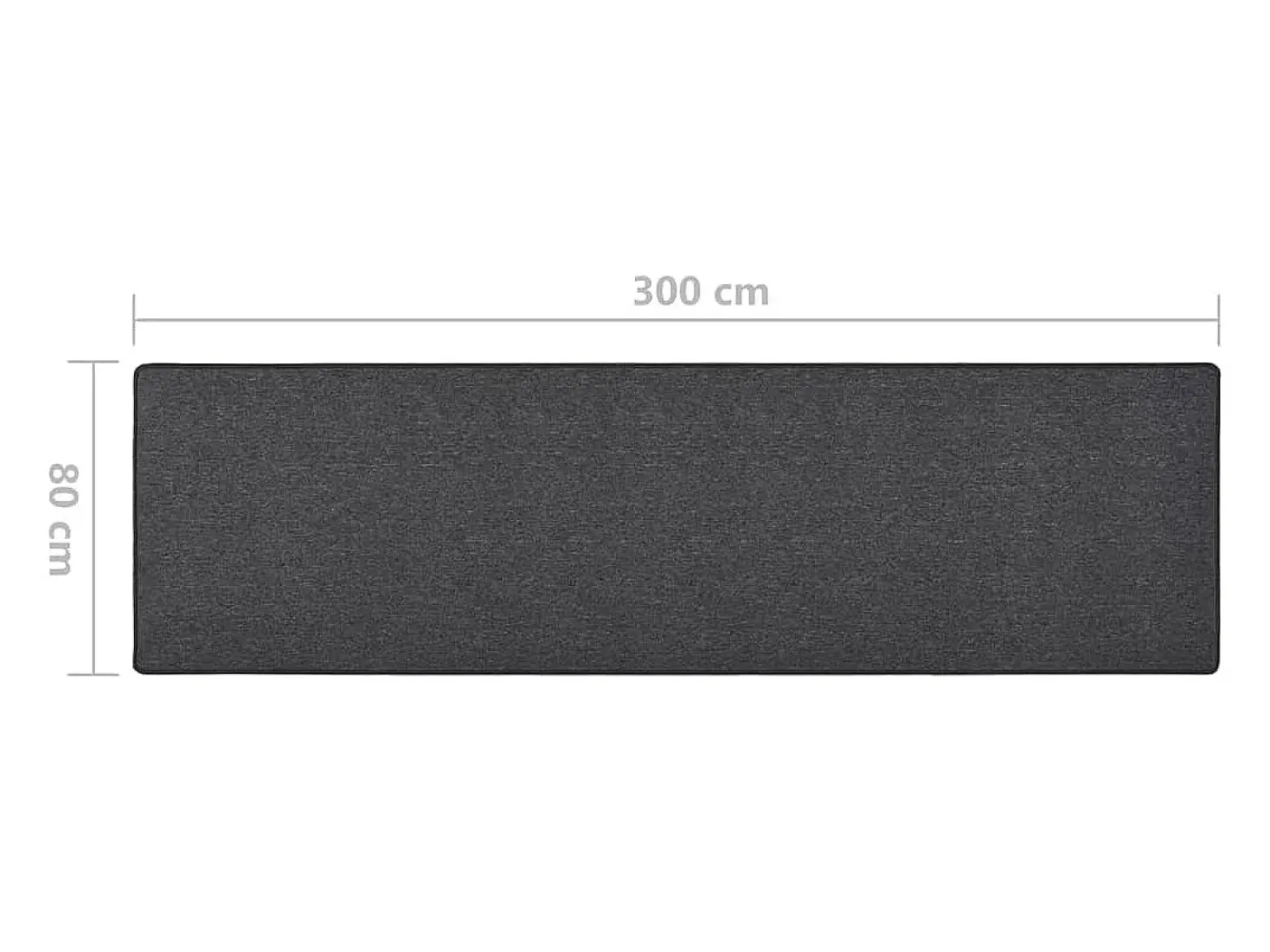 Pelle Alfombra de pasillo gris antracita 80x300 cm