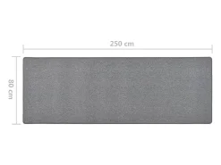 Pelle Alfombra de pasillo gris oscuro 80x250 cm
