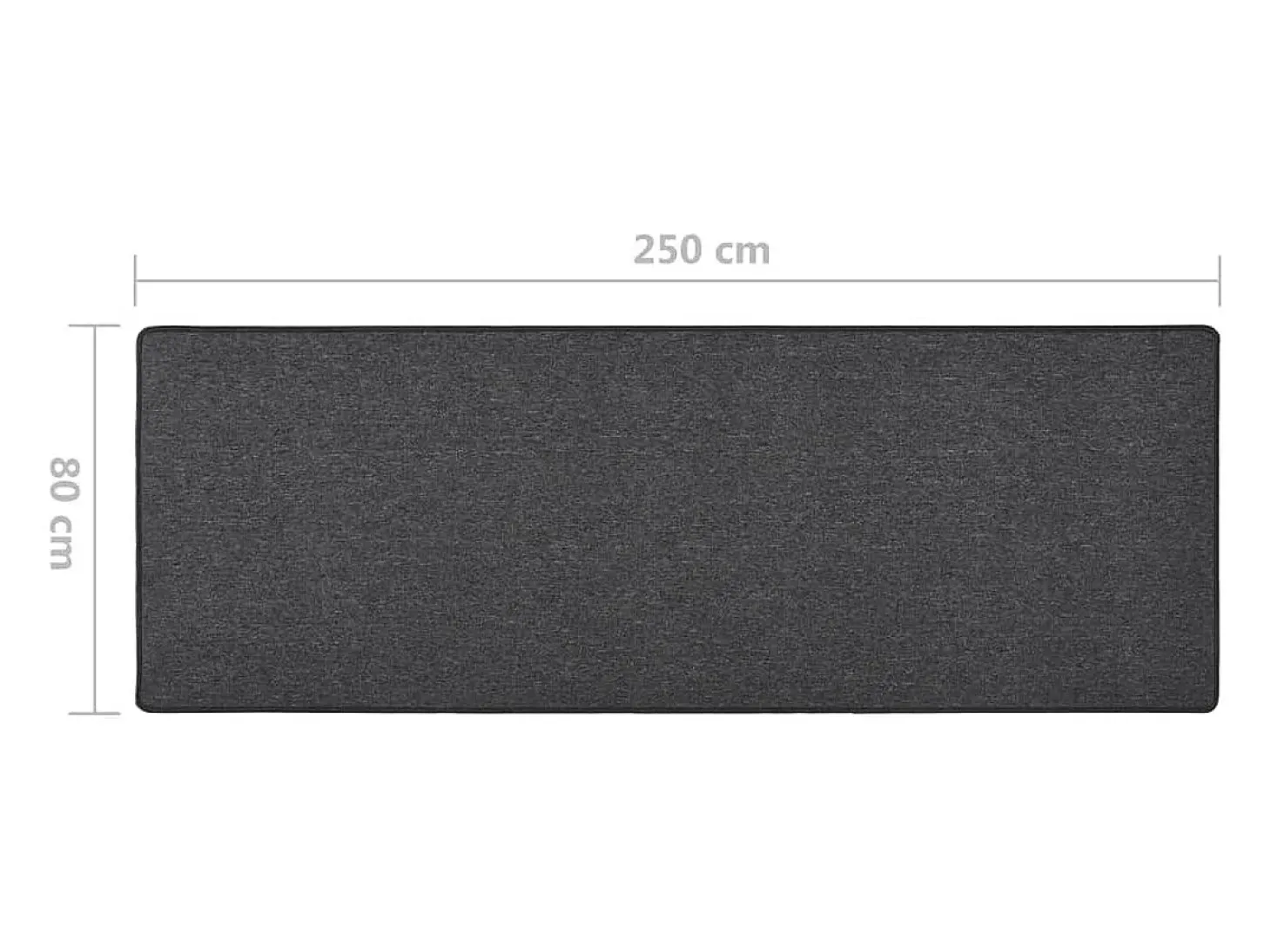 Pelle Alfombra de pasillo gris antracita 80x250 cm