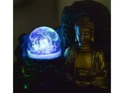 Pequeña fuente de resina de interior con Buda Theravada de LED