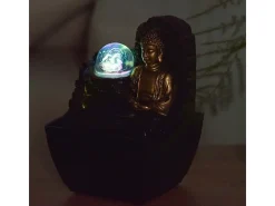 Pequeña fuente de resina de interior con Buda Theravada de LED