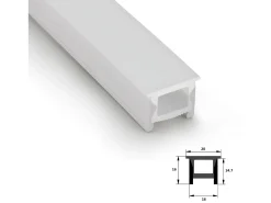 Perfil Neón SFLEX 20x16 Superficie/Empotrable Curva Vertical para Tira LED IP20 hasta 12 mm 5 m