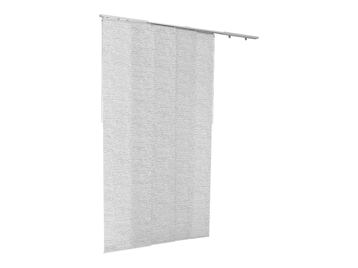 Persiana de Paneles SucceBuy con Riel Extensible, 116-218 cm de Ancho, Panel Japonés Vertical Ajustable hasta 243 cm de Altura, Gris