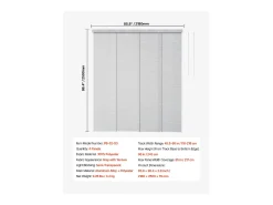 Persiana de Paneles SucceBuy con Riel Extensible, 116-218 cm de Ancho, Panel Japonés Vertical Ajustable hasta 243 cm de Altura, Gris