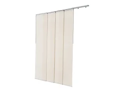 Persiana de Paneles SucceBuy con Riel Extensible, 116-218 cm de Ancho, Panel Japonés Vertical Ajustable hasta 243 cm de Altura, Marrón Claro