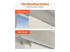 Persiana de Paneles SucceBuy con Riel Extensible, 116-218 cm de Ancho, Panel Japonés Vertical Ajustable hasta 243 cm de Altura, Marrón Claro