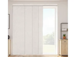 Persiana de Paneles SucceBuy con Riel Extensible, 116-218 cm de Ancho, Panel Japonés Vertical Ajustable hasta 243 cm de Altura, Gris Claro