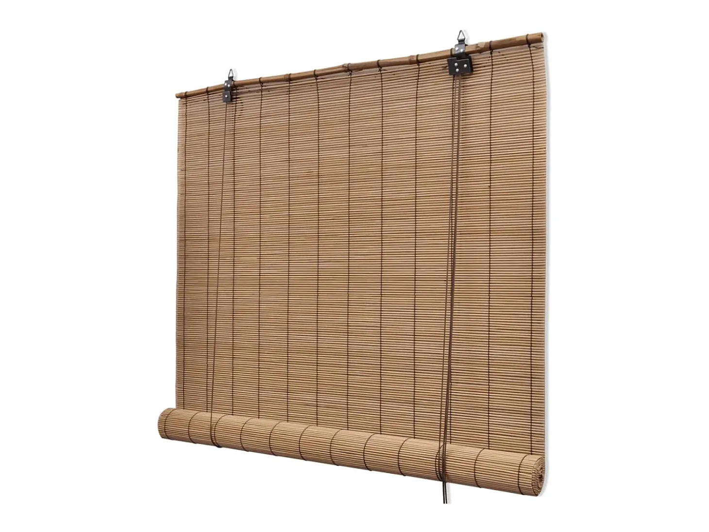 Persianas enrollables de bambú 2 uds 80x160 cm Marrón