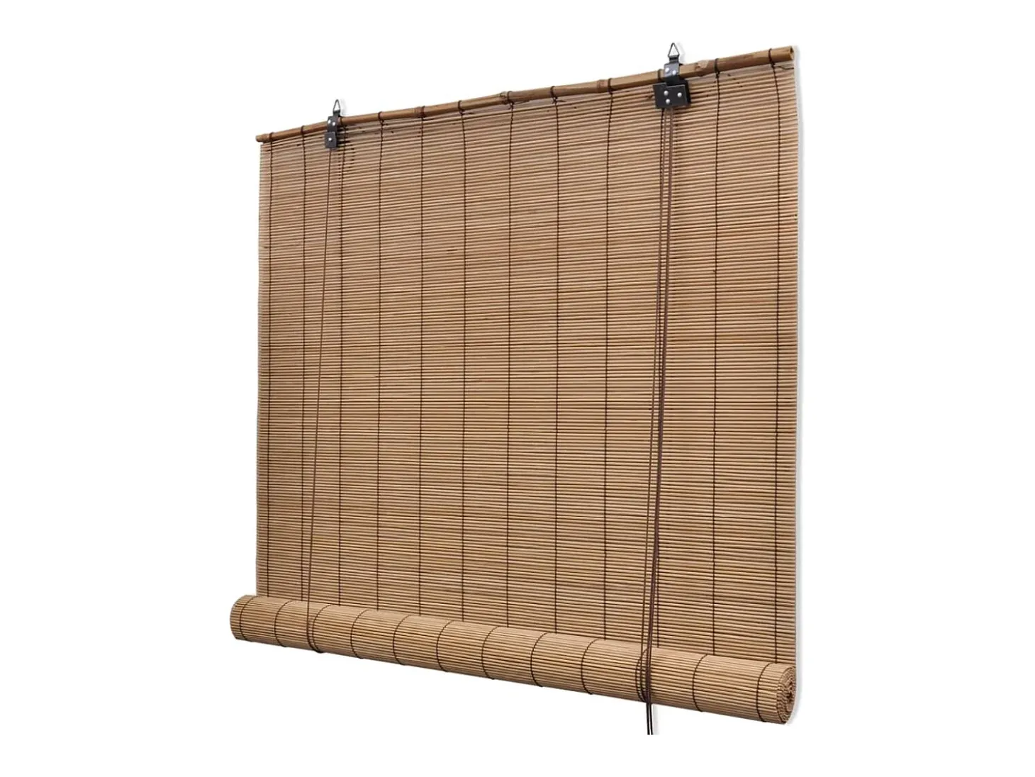Persianas enrollables de bambú 2 uds Marrón 120x220 cm
