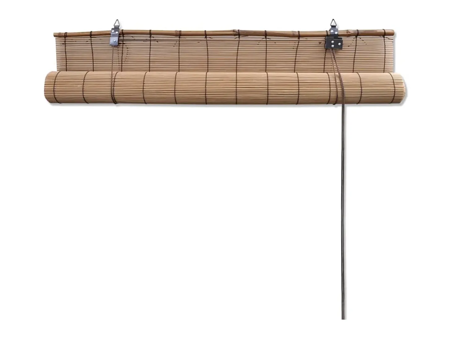 Persianas enrollables de bambú 2 uds Marrón 120x220 cm