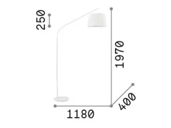 Piantana Industrial-Minimal Daddy Metallo Bianco 1 Luce E27