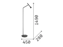 Piantana Moderna Diesis Metallo Nero Led 4,5W 3000K Luce Calda