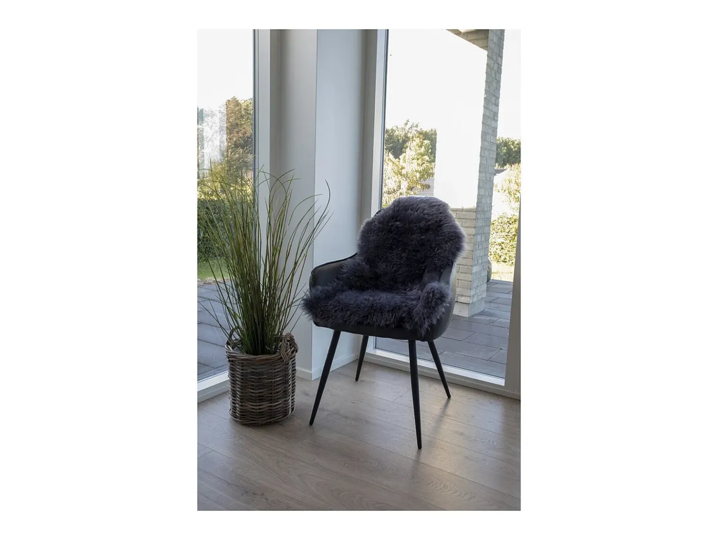 Piel de cordero gris 50x85 cm