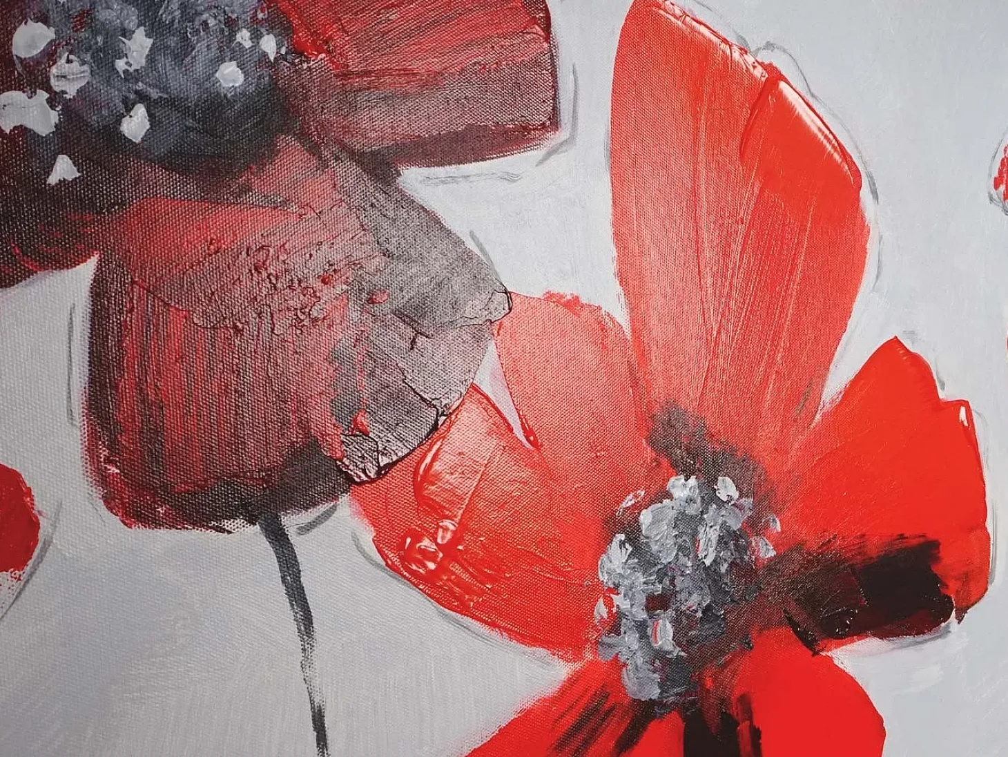 Pintura al óleo amapola pintada a mano