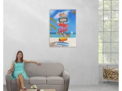 Pintura al óleo señal de tráfico pintada a mano