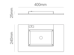 Pla XL Blanco - Aplique LED de pared de 35 W con interruptor CCT, 2700 K/3200 K/4000 K, aluminio, luz de pared ascendente - Beneito & Faure