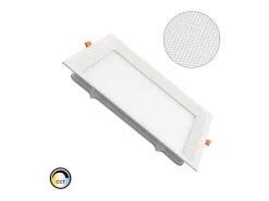 Placa LED 20W Cuadrada CCT Seleccionable Microprismático Corte 200x200 mm No Flicker Seleccionable (Cálido-Neutro-Frío) 2700K - 4000K - 5000K