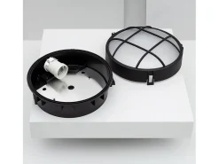 Plafón Circular para Exterior Ø220 mm Rejilla Negro