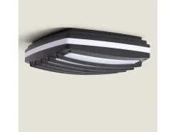 Plafón Cuadrado Aluminio para Exterior 300x300 mm Domia Negro