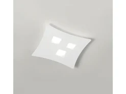 Plafón Isotta moderno 3 luces GX53 blanco - Plafón curvo de metal 40x44cm, diseño geométrico, máx 3x8W, IP20, bombillas excluidas