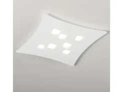 Plafón Isotta moderno 7 luces GX53 blanco - Plafón curvo de metal 62x69cm, diseño geométrico, máx 7x8W, IP20, bombillas excluidas