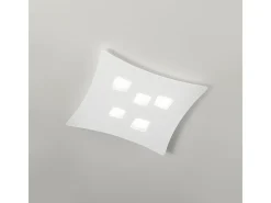 Plafón Isotta moderno 5 luces GX53 blanco - Plafón de metal curvo 50x55cm, diseño geométrico, máx 5x8W, IP20, bombillas excluidas