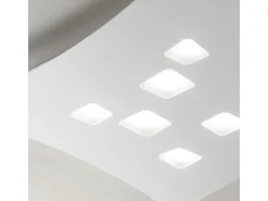 Plafón Isotta moderno 7 luces GX53 gris tórtola - Plafón curvo de metal 62x69cm, diseño geométrico, máx 7x8W, IP20, bombillas excluidas