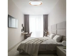 Plafón Kigali mini Bel Air 48W luz LED 4800 lm con mando regulador dorado Ø40 cm