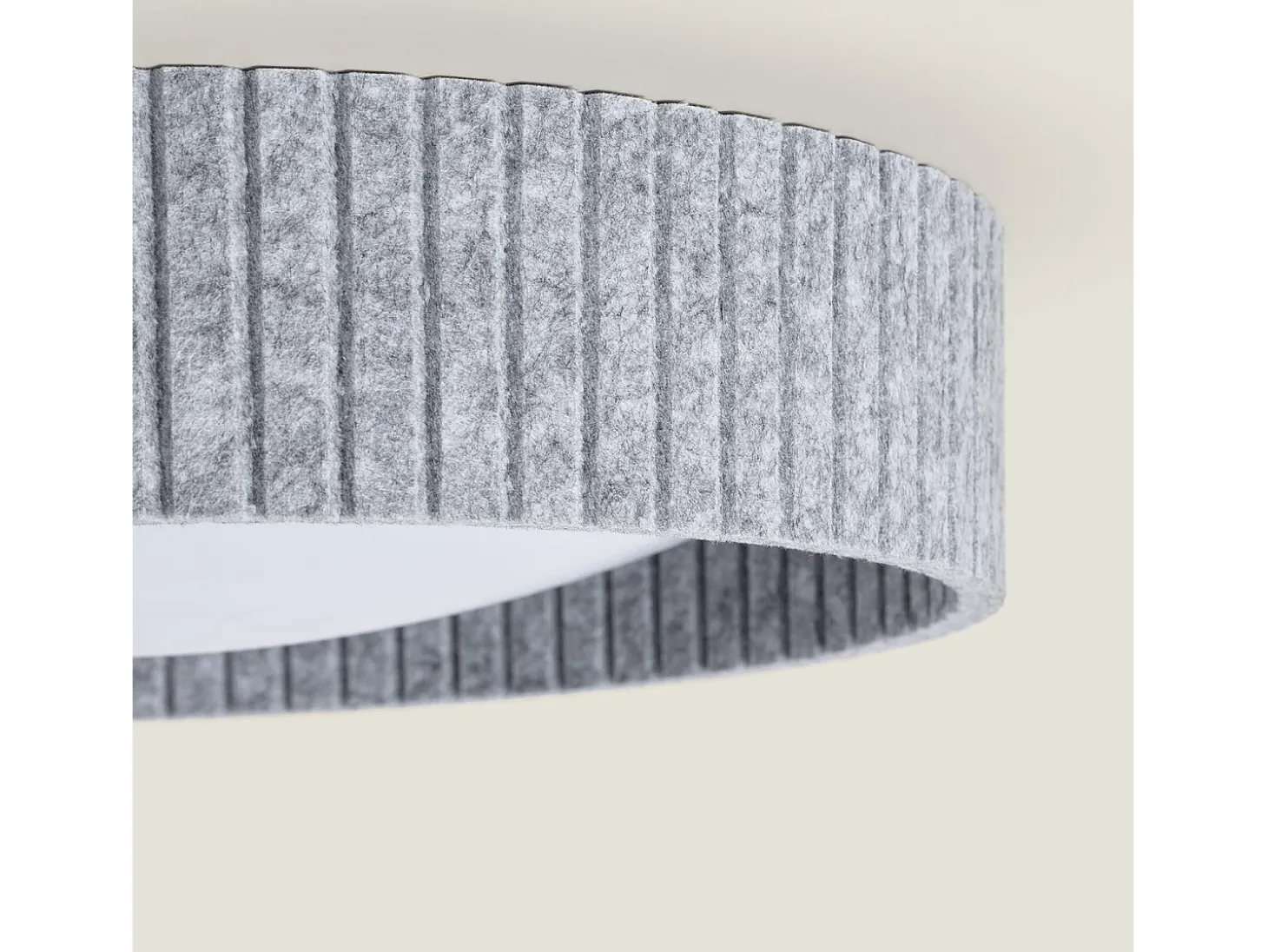 Plafón LED Acústico 24W Circular Fieltro Ø500 mm CCT Seleccionable Kaptyn Gris