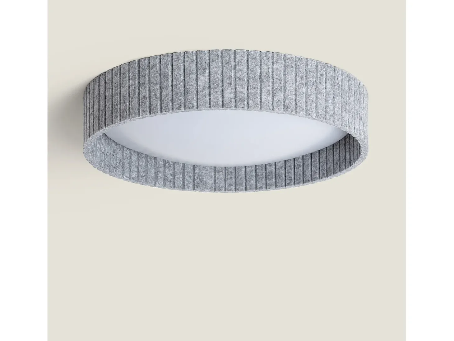 Plafón LED Acústico 24W Circular Fieltro Ø500 mm CCT Seleccionable Kaptyn Gris
