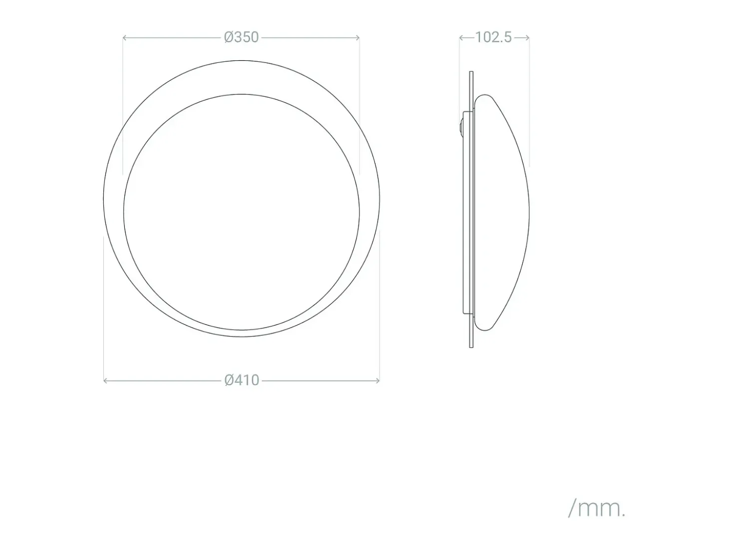 Plafón LED Acústico 18W Circular Fieltro Ø460 mm CCT Seleccionable Lezhan Gris
