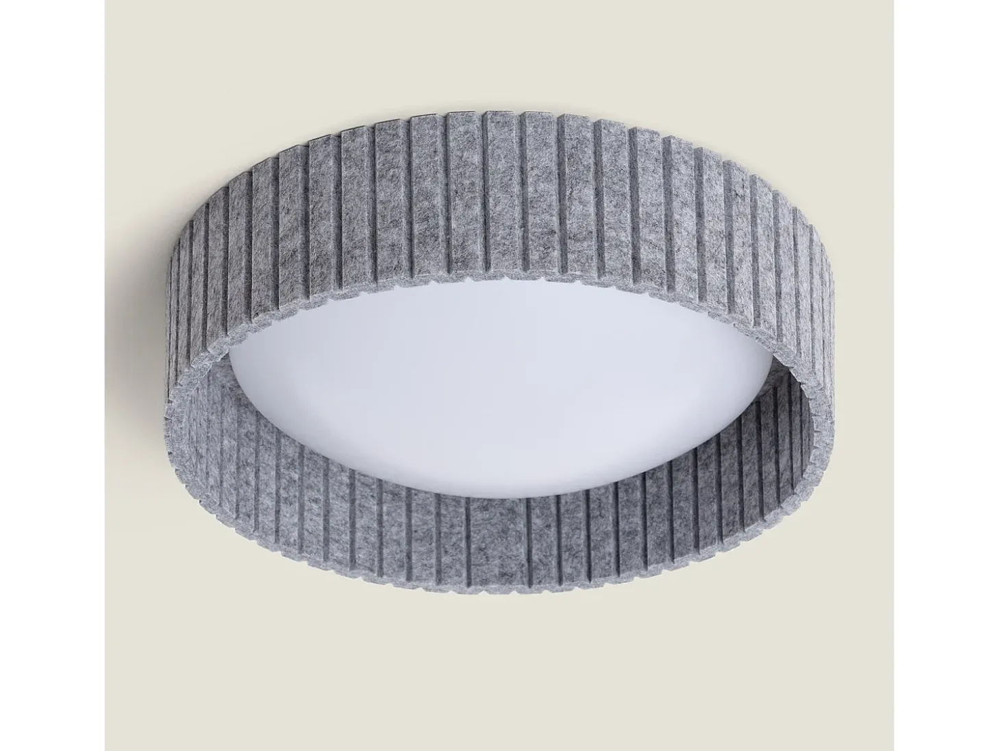 Plafón LED Acústico 18W Circular Fieltro Ø400 mm CCT Seleccionable Kaptyn Gris