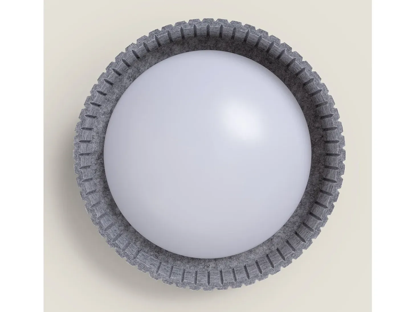 Plafón LED Acústico 18W Circular Fieltro Ø400 mm CCT Seleccionable Kaptyn Gris