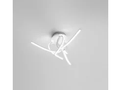 Plafón LED moderno Tosca 45W 2500lm luz cálida 3000K, aluminio blanco satinado, difusor opal, IP20, diseño artístico