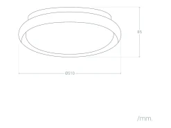 Plafón LED 36W Circular Ø510 mm CCT Seleccionable Rayan Blanco